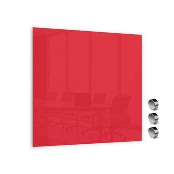 Tablica magnetyczna szklana 100x100 cm Memoboards czerwony