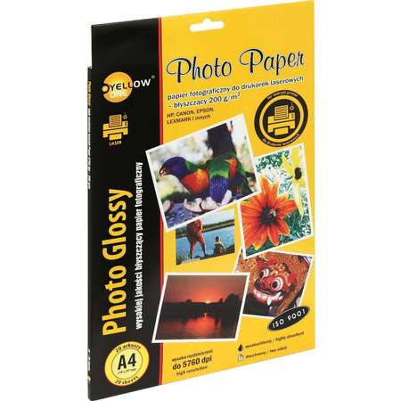 Papier fotograficzny A4 błyszczący 200g Yellow One Laser