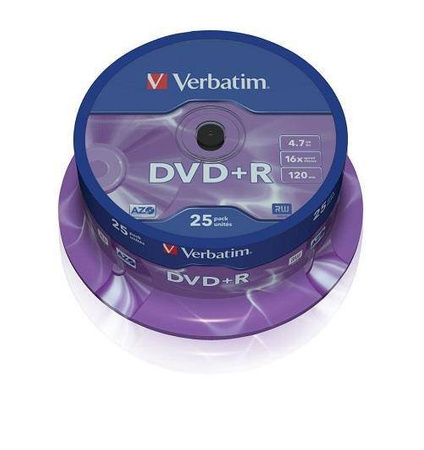 Płyta Verbatim DVD+R 4.7GB cake 25 sztuk
