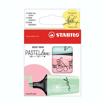 Mini zakreślacze pastelowe Stabilo Boss Pastellove 3 sztuki