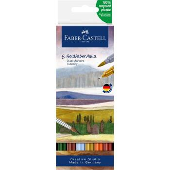 Pisak akwarelowy Faber Castell Goldfaber Aqua zestaw Tuscany 6 sztuk