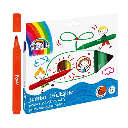 Pisaki trójkątne Jumbo 12 kolorów Fiorello