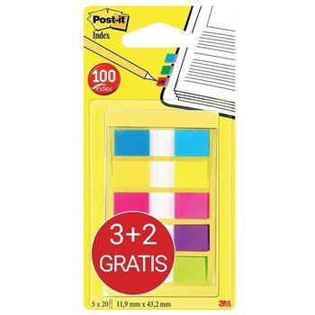 Zakładki indeksujące Post-it 3M 5x20 kartek 12x43mm