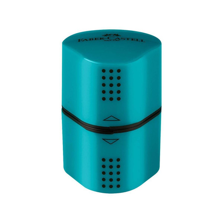 Temprówka z pojemnikiem Faber Castell Grip Trio turkusowa