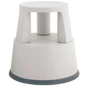 Taboret biurowy na kółkach biały plastikowy Q-Connect