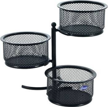 Organizer na biurko metalowy obrotowy Vip GR-012 Grand srebrny