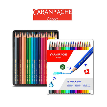 Kredki Caran d`Ache Fancolor 18 kolorów metalowe opakowanie