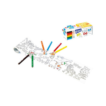 Kolorowanka w rolce samoprzylepna z 6 kredkami 10x85cm