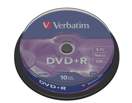 Płyta Verbatim DVD+R 4.7GB cake 10 sztuk