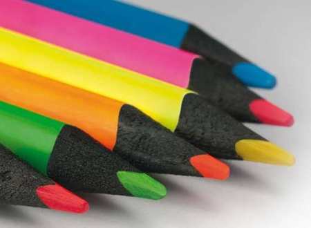 Kredki ołówkowe trójkątne Fluo 6 kolorów Milan