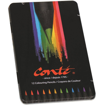 Kredki ołówkowe Bic Conte 12 kolory metalowe opakowanie
