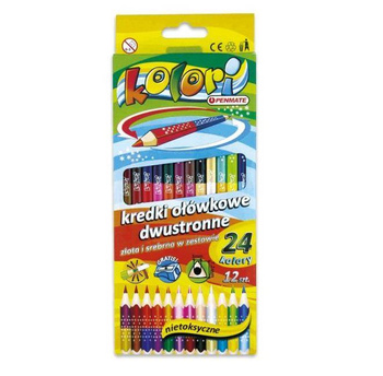 Kredki ołówkowe Kolori Premium 12/24 kolorów dwustronne