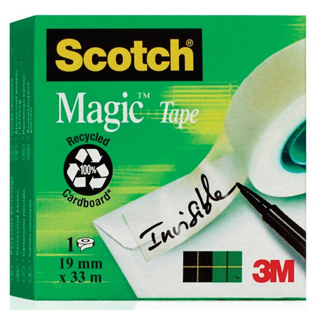 Taśma biurowa Scotch Magic 19mm x 33m 6 sztuk + podajnik C-18 gratis