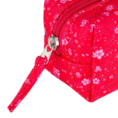 Piórnik saszetka duża Oxford Floral ciemno różowy