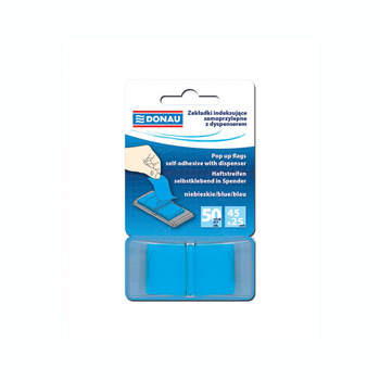 Zakładki indeksujące Donau 25x45mm 50 kartek niebieski