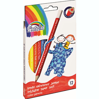 Kredki ołówkowe Fiorello Super Soft 12 kolorów trójkątne