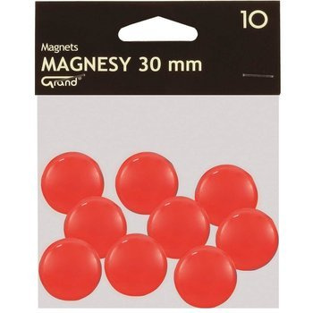 Magnesy Grand średnica 30mm 10 sztuk czerwony