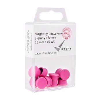 Magnesy Victory Office okrągłe pastelowe średnica 13mm różowy ciemny