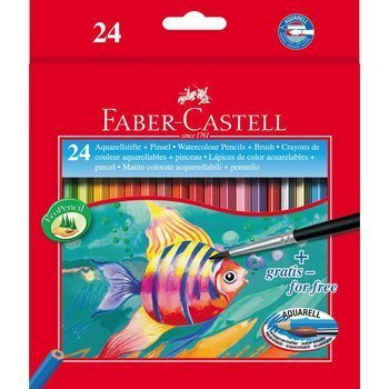 Kredki akwarelowe Faber Castell z pędzelkiem 24 kolory