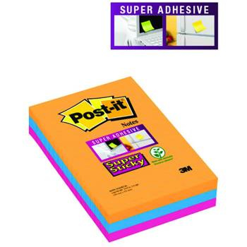 Karteczki samoprzylepne w linie 101x152mm Post-it 3M Supepr Sticky paleta Bangkok 3x90 kartek