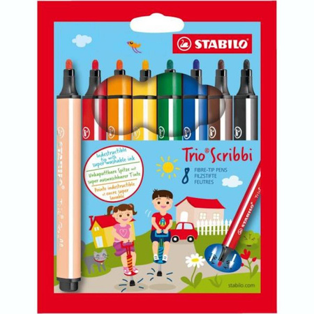 Flamastry Stabilo Trio Scribbi 8 kolorów