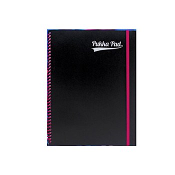 Kołozeszyt A4 w kratkę 200 stron Pukka Pad Project Book Neon różowy
