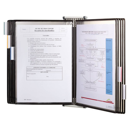 Naścienny system prezentacyjny Sterifold A4 + 10 paneli prezentacyjnych czarnych