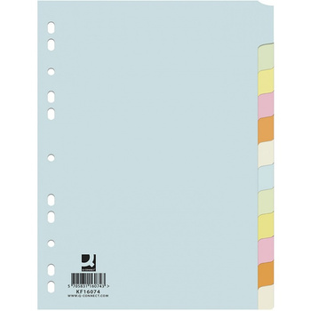 Przekładki do segregatora A4 12 kartek kartonowe kolorowe Q-Connect