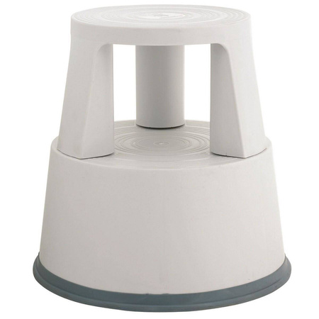 Taboret biurowy na kółkach biały plastikowy Q-Connect