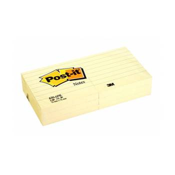 Karteczki samoprzylepne w linie 76x76mm Post-it 3M 6x100 kartek