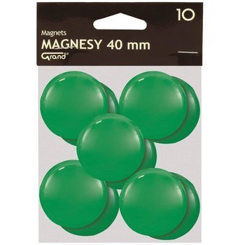 Magnesy Grand średnica 40mm 10 sztuk zielony