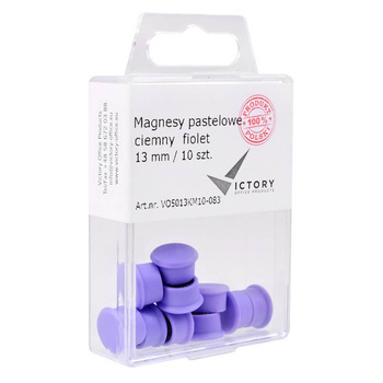 Magnesy Victory Office okrągłe pastelowe średnica 13mm fioletowy