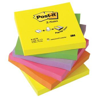 Karteczki samoprzylepne 76x76mm Post-it Z-Notes neonowe