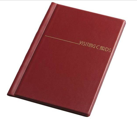 Wizytownik książkowy na 60 wizytówek Panta Plast bordowy