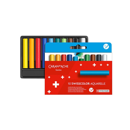 Kredki akwarelowe woskowe Caran d`Ache Swisscolor 10 kolorów