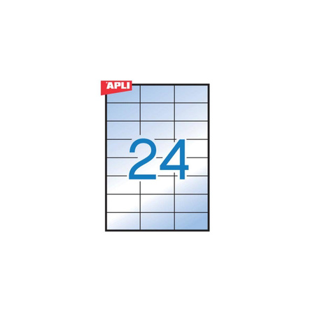 Etykiety samoprzylepne Apli poliestrowe transparentne 70x37mm