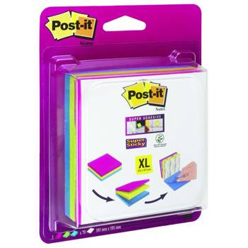 Karteczki samoprzylepne w linie 101x101mm Post-it 3M Super Sticky XL 3x70 kartek