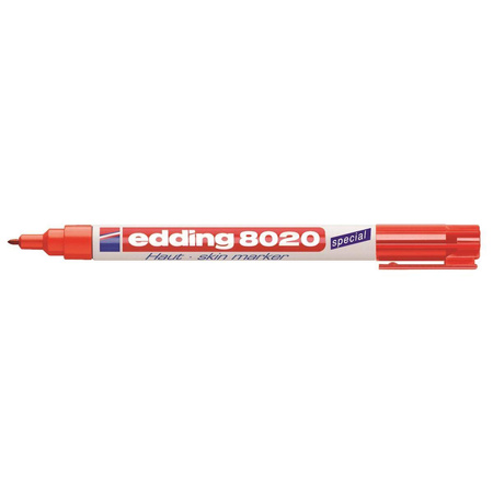 Marker do skóry Edding końcówka okrągła 1mm czerwony