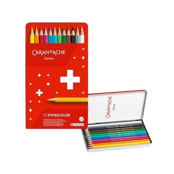 Kredki akwarelowe Caran d`Ache Swisscolor sześciokątne 12 kolorów