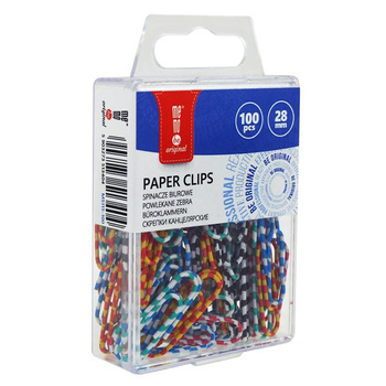 Kolorowe spinacze 28mm zebra Memobe a`100