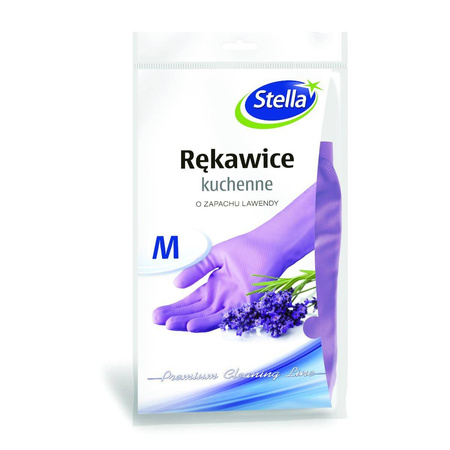 Rękawice gumowe M Stella kuchenne lawendowe