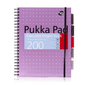 Kołozeszyt A4 w kratkę 200 stron Pukka Pad Executive Project Book Metallic różowy