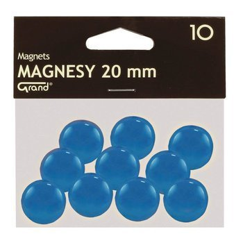 Magnesy Grand średnica 20mm 10 sztuk niebieski