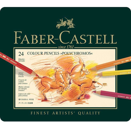 Kredki Faber Castell Polychromos 24 kolory metalowe pudełko