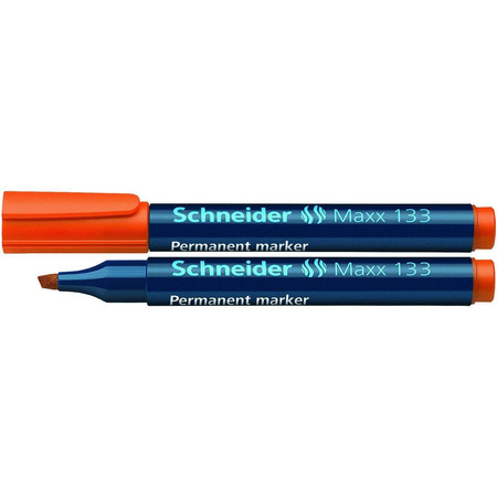 Marker permanentny Schneider Maxx 133 końcówka ścięta pomarańczowy