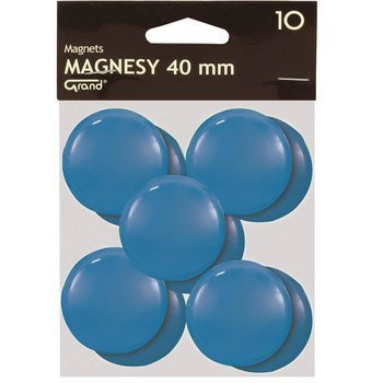 Magnesy Grand średnica 40mm 10 sztuk niebieski