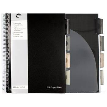 Kołozeszyt B5 w kratkę 200 stron Pukka Pad Black