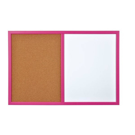 Tablica magnetyczno korkowa 60x40 cm kolorowa rama Bi-Office