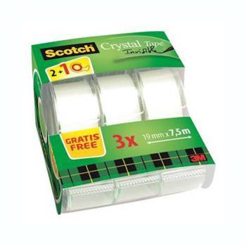 Taśma klejąca matowa Scotch Magic na podajniku 19mm x 7,5m 3 sztuki