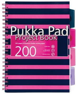 Kołozeszyt B5 w kratkę 200 stron Pukka Pad Project Book Navy